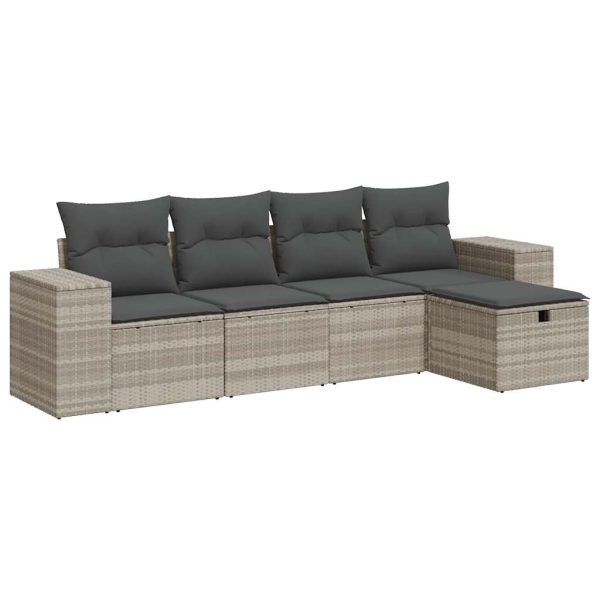 Loungeset Met Kussens Poly Rattan - Afbeelding 2