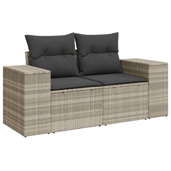 Loungeset Met Kussens Poly Rattan - Afbeelding 4