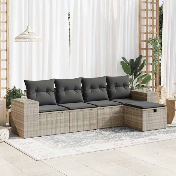 Loungeset Met Kussens Poly Rattan