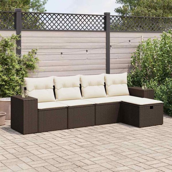 Loungeset Met Kussens Poly Rattan - Afbeelding 24