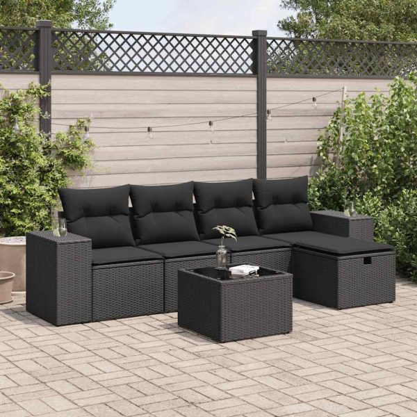 Loungeset Met Kussens Poly Rattan - Afbeelding 19