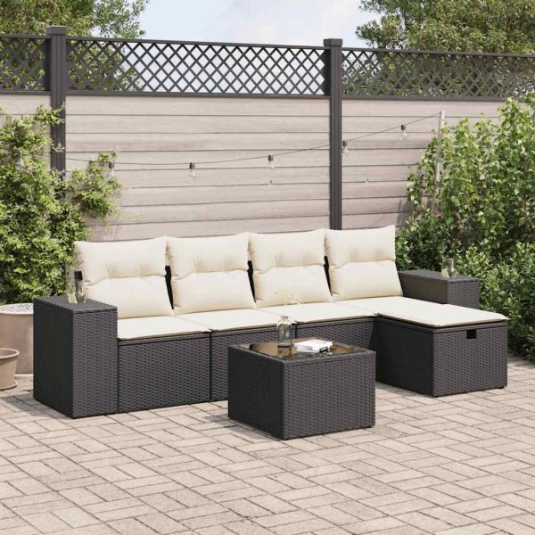 Loungeset Met Kussens Poly Rattan - Afbeelding 15