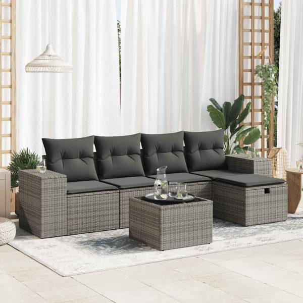 Loungeset Met Kussens Poly Rattan - Afbeelding 18