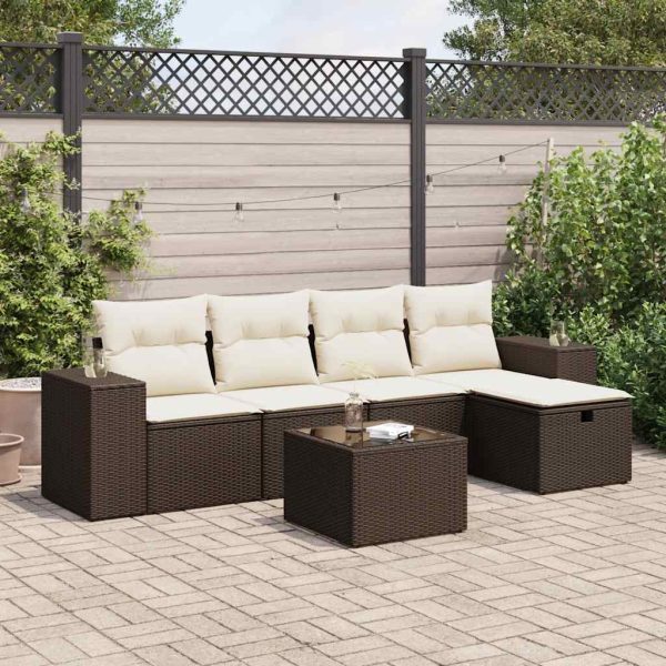 Loungeset Met Kussens Poly Rattan - Afbeelding 13