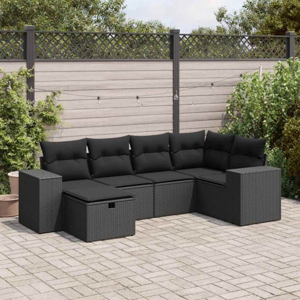 Loungeset Met Kussens Poly Rattan - Afbeelding 23