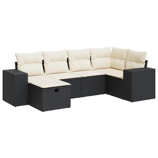 Loungeset Met Kussens Poly Rattan - Afbeelding 2