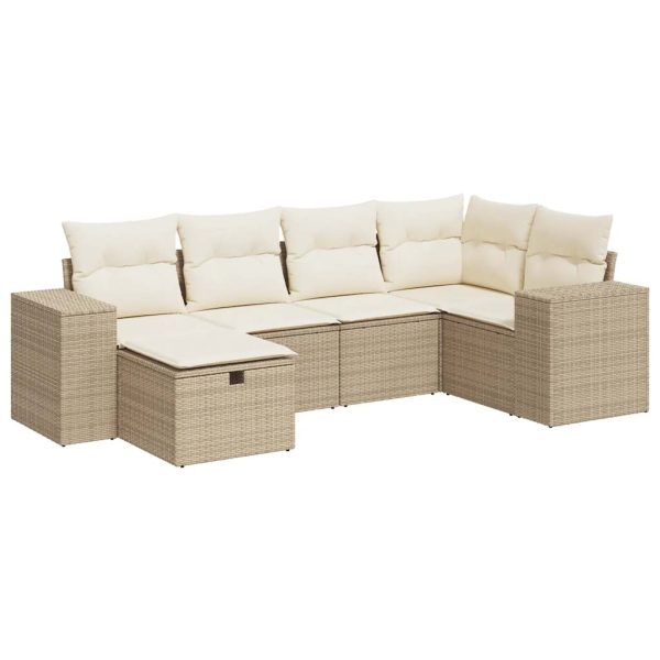 Loungeset Met Kussens Poly Rattan - Afbeelding 2