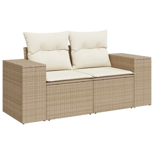 Loungeset Met Kussens Poly Rattan - Afbeelding 5