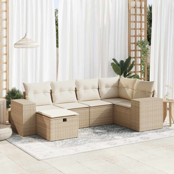 Loungeset Met Kussens Poly Rattan - Afbeelding 25