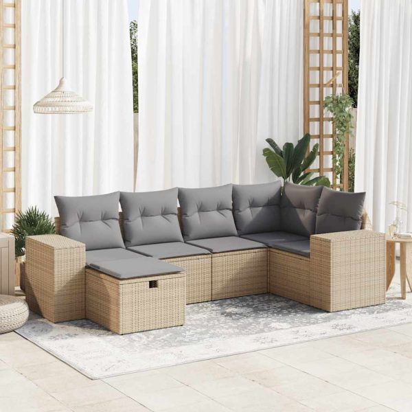 Loungeset Met Kussens Poly Rattan - Afbeelding 25