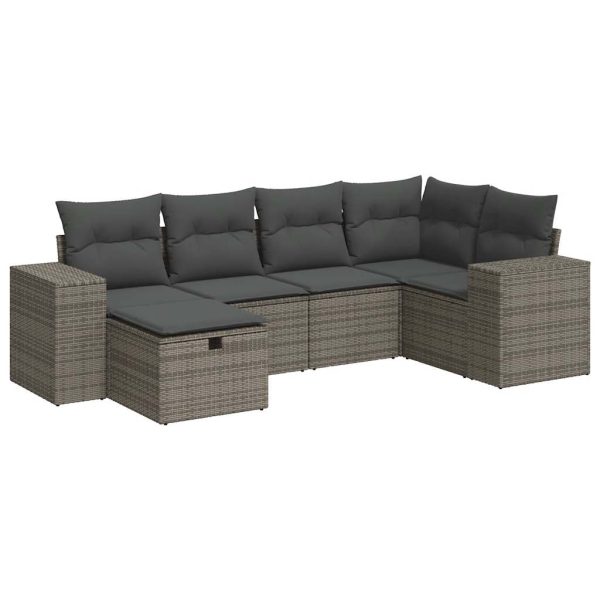 Loungeset Met Kussens Poly Rattan - Afbeelding 2