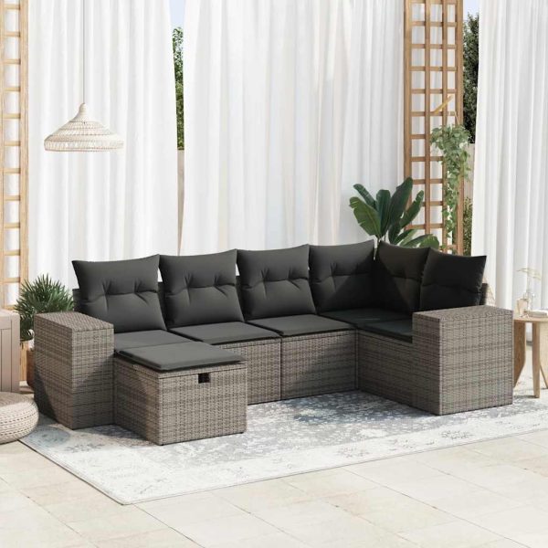 Loungeset Met Kussens Poly Rattan - Afbeelding 20