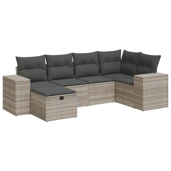 Loungeset Met Kussens Poly Rattan - Afbeelding 2