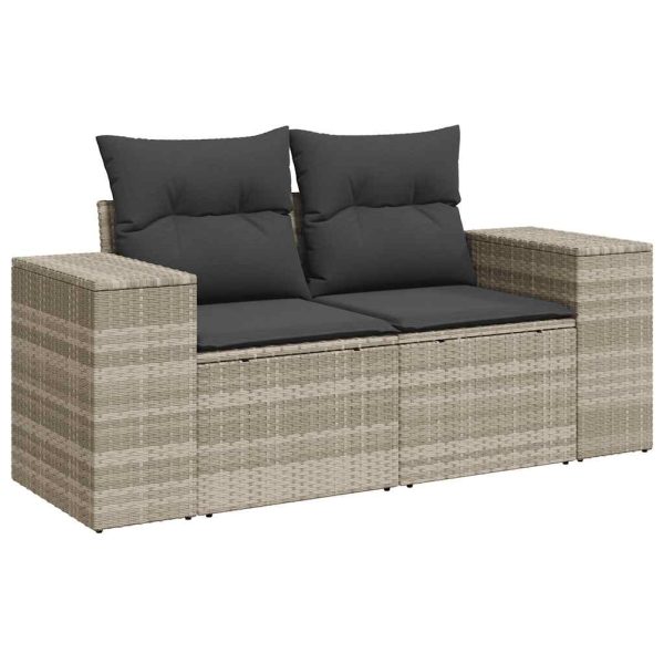 Loungeset Met Kussens Poly Rattan - Afbeelding 5