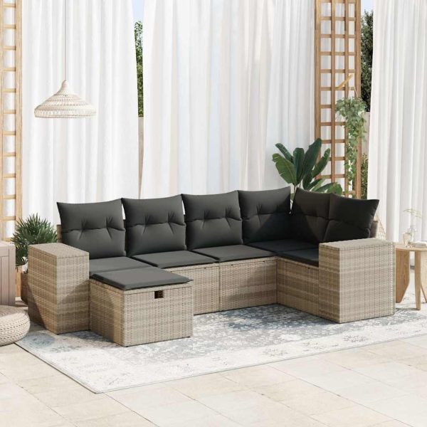 Loungeset Met Kussens Poly Rattan - Afbeelding 22