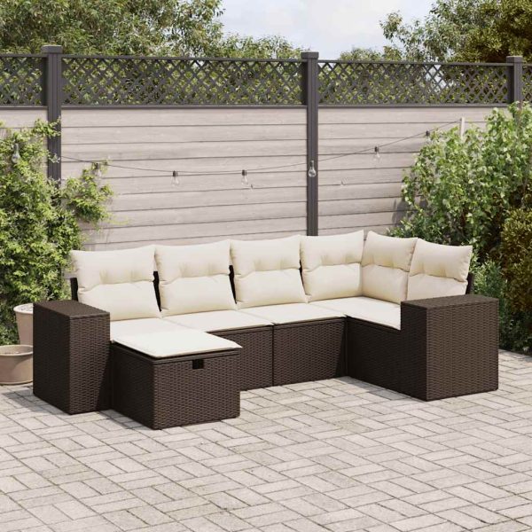 Loungeset Met Kussens Poly Rattan - Afbeelding 24