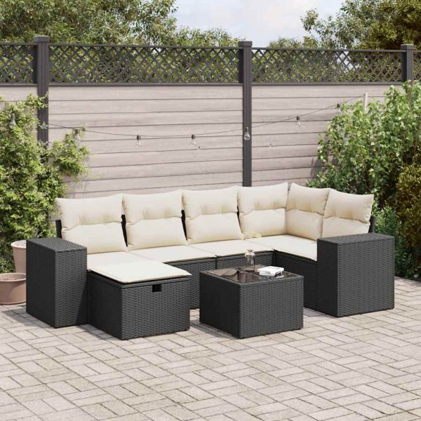 Loungeset Met Kussens Poly Rattan - Afbeelding 19