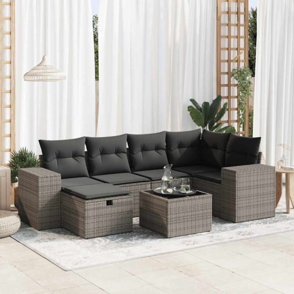 Loungeset Met Kussens Poly Rattan - Afbeelding 18