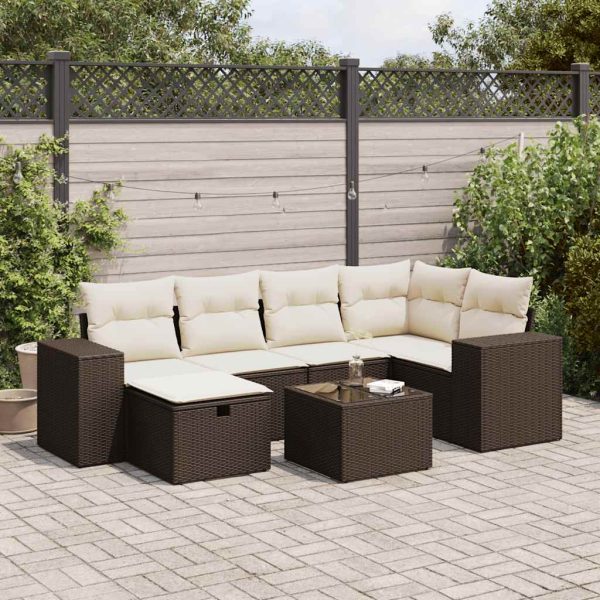 Loungeset Met Kussens Poly Rattan - Afbeelding 16