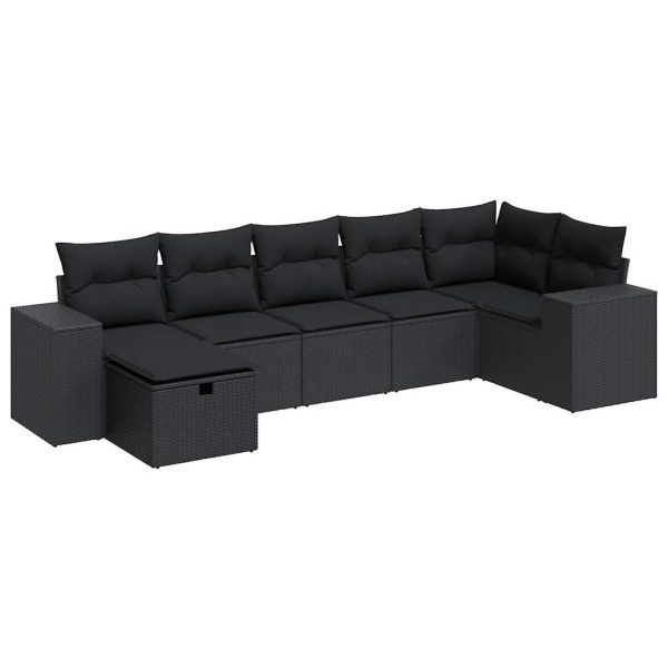 Loungeset Met Kussens Poly Rattan - Afbeelding 2