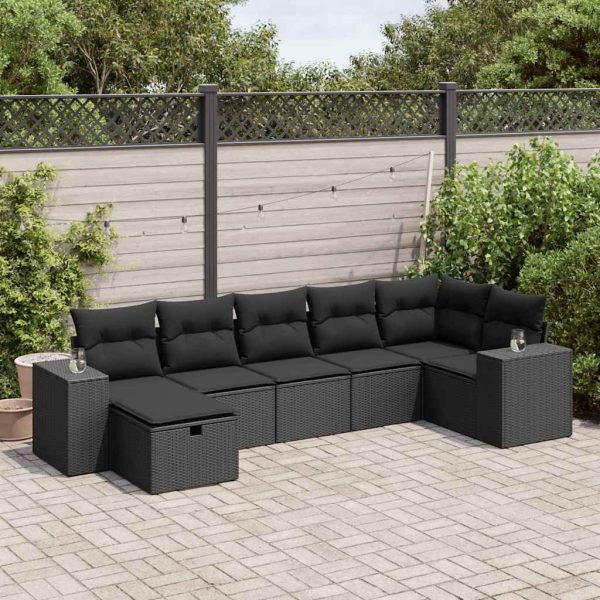 Loungeset Met Kussens Poly Rattan - Afbeelding 23