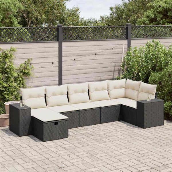 Loungeset Met Kussens Poly Rattan - Afbeelding 24