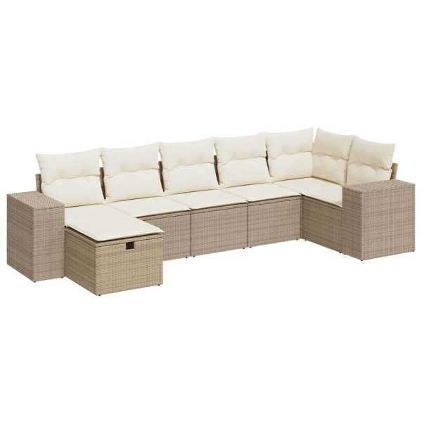 Loungeset Met Kussens Poly Rattan - Afbeelding 2