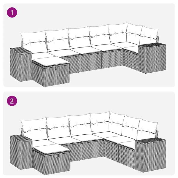 Loungeset Met Kussens Poly Rattan - Afbeelding 11