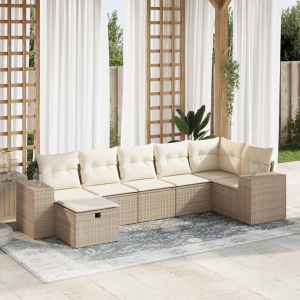 Loungeset Met Kussens Poly Rattan - Afbeelding 25