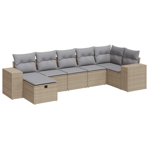 Loungeset Met Kussens Poly Rattan - Afbeelding 2