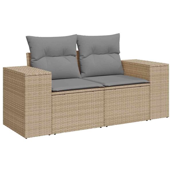 Loungeset Met Kussens Poly Rattan - Afbeelding 5