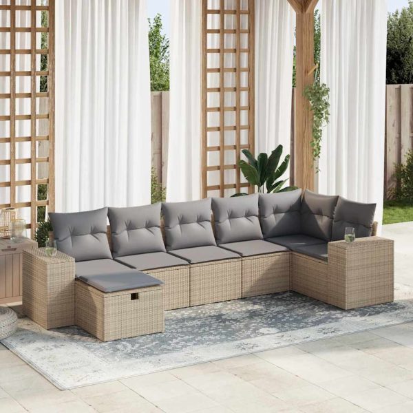 Loungeset Met Kussens Poly Rattan - Afbeelding 25