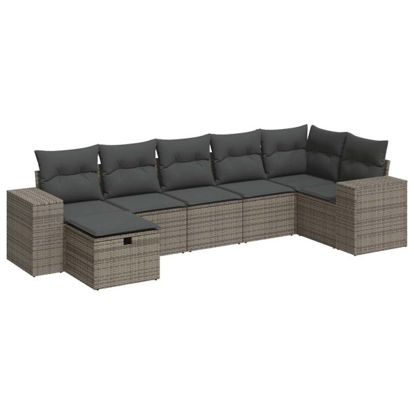 Loungeset Met Kussens Poly Rattan - Afbeelding 2