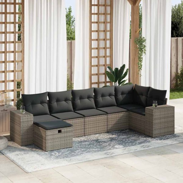 Loungeset Met Kussens Poly Rattan - Afbeelding 21