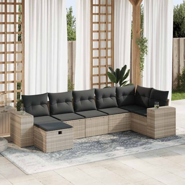 Loungeset Met Kussens Poly Rattan - Afbeelding 21