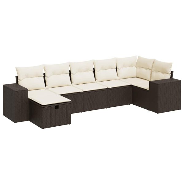 Loungeset Met Kussens Poly Rattan - Afbeelding 2