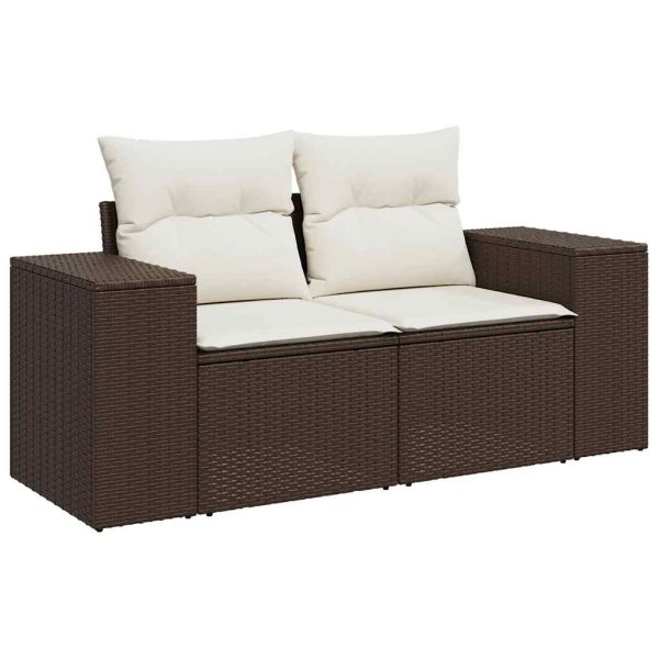 Loungeset Met Kussens Poly Rattan - Afbeelding 5