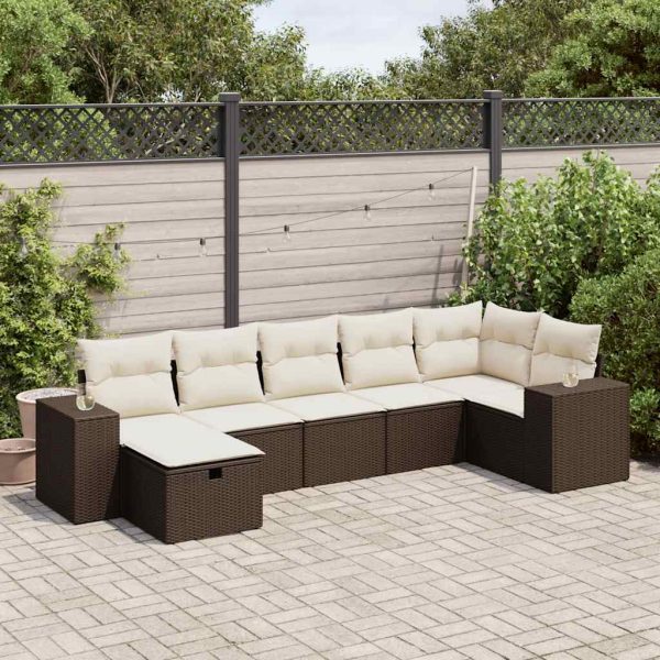 Loungeset Met Kussens Poly Rattan - Afbeelding 20