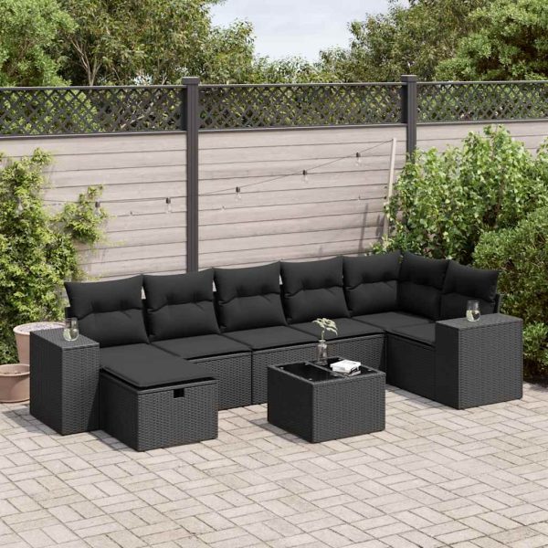 Loungeset Met Kussens Poly Rattan - Afbeelding 16