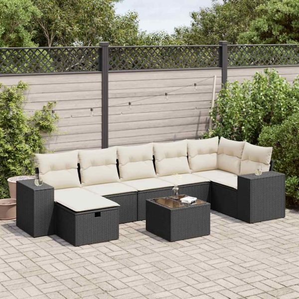 Loungeset Met Kussens Poly Rattan - Afbeelding 14