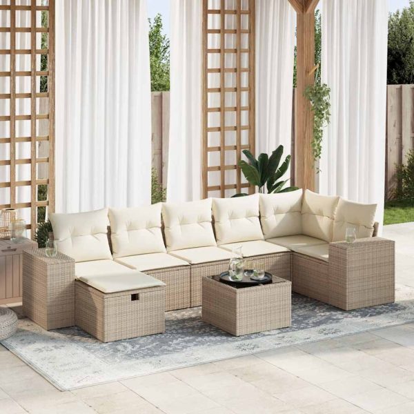 Loungeset Met Kussens Poly Rattan - Afbeelding 13