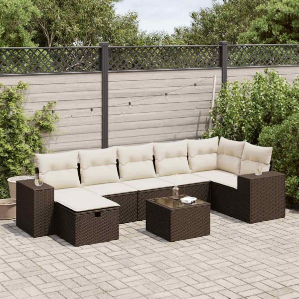 Loungeset Met Kussens Poly Rattan - Afbeelding 18