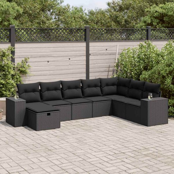 Loungeset Met Kussens Poly Rattan - Afbeelding 21