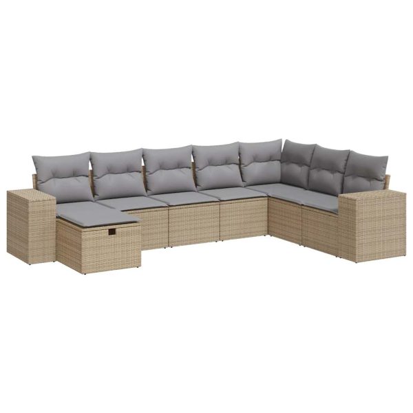 Loungeset Met Kussens Poly Rattan - Afbeelding 2