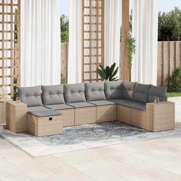 Loungeset Met Kussens Poly Rattan - Afbeelding 25