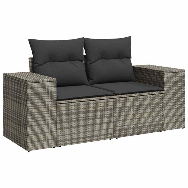 Loungeset Met Kussens Poly Rattan - Afbeelding 5