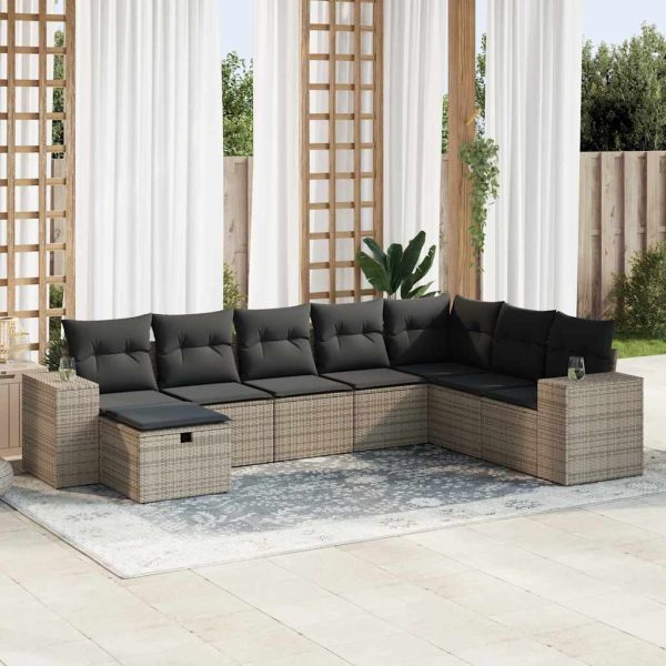 Loungeset Met Kussens Poly Rattan - Afbeelding 23