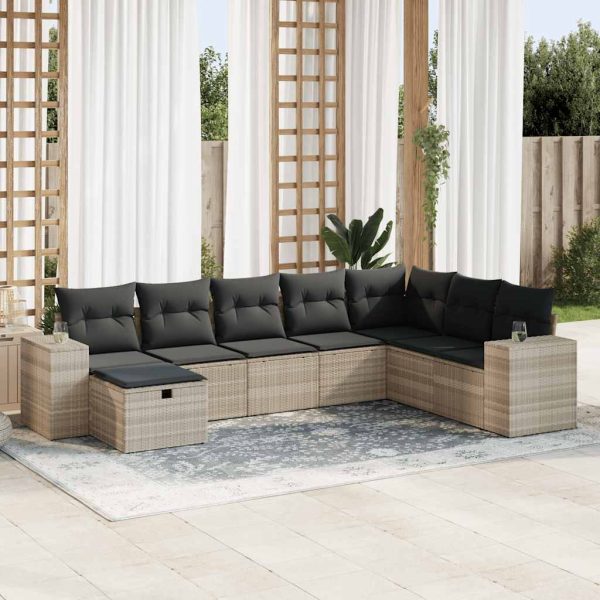 Loungeset Met Kussens Poly Rattan - Afbeelding 20