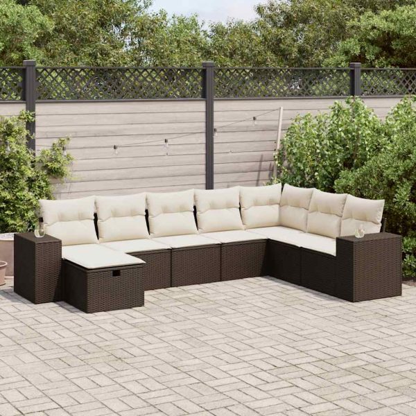 Loungeset Met Kussens Poly Rattan - Afbeelding 23