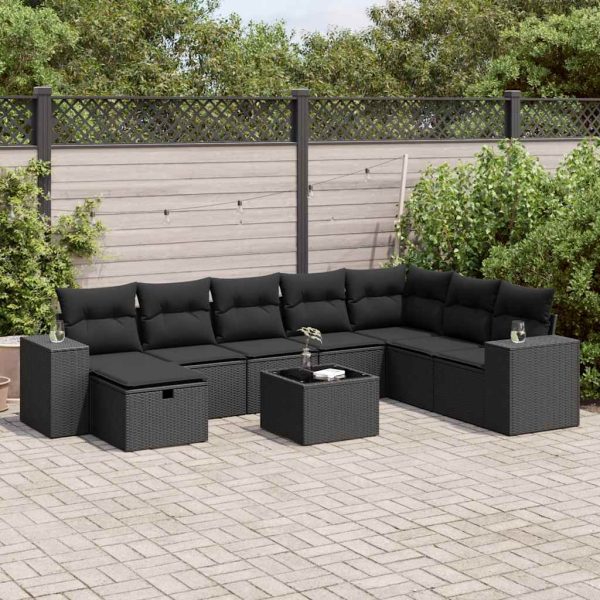 Loungeset Met Kussens Poly Rattan - Afbeelding 16